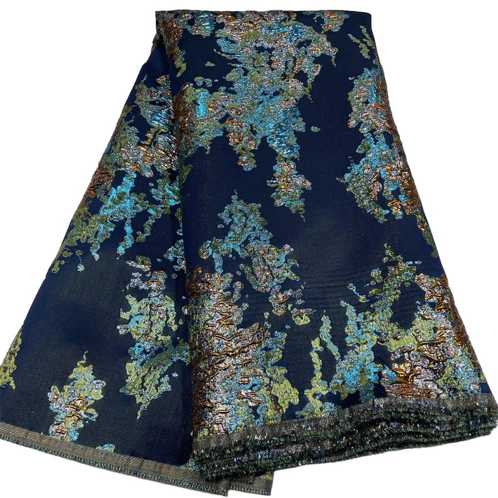 Color: pink, length: 5 yards, Width: 120cm - Salouva 2024 High Quality African Nigerian Gilding Tulle Lace Fabric Embroidery Organza French Lace Jacquard Brocade Lace Fabric