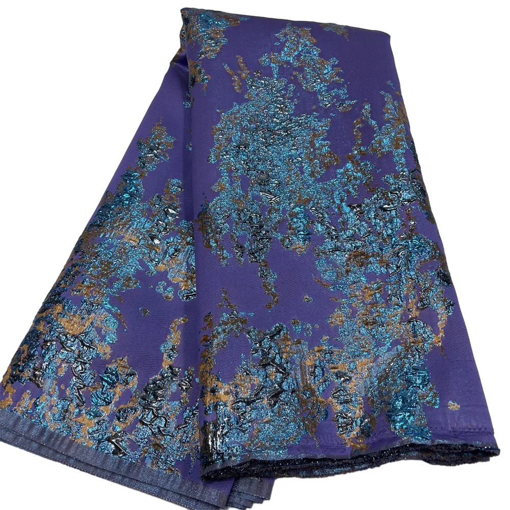 Color: pink, length: 5 yards, Width: 120cm - Salouva 2024 High Quality African Nigerian Gilding Tulle Lace Fabric Embroidery Organza French Lace Jacquard Brocade Lace Fabric