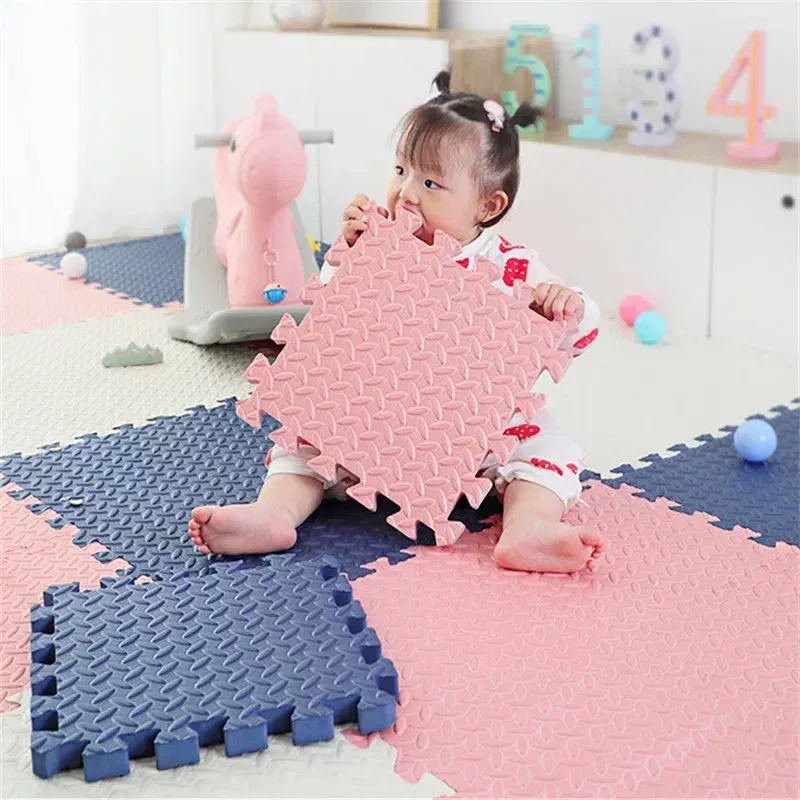 Color: Burgundy - Baby Mat 6PCS 30x30cm Tatame Play Mats Thick 2.5cm Baby Game Mat Tatames Foot Mat Floor Mat Puzzle Mat Playmat Baby Playroom Mat