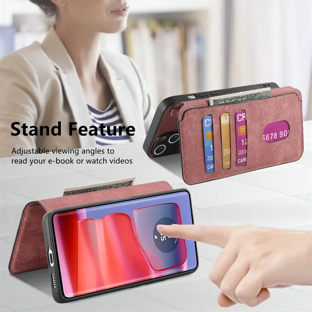 Color: Clear, Material: Leather - Edge 50 60 Fusion 5G Flip Case For Motorola Edge 60 Pro 2In1 Detachable Leather Wallet Funda Moto Edge 50 Neo 60 Pro S50 Cover