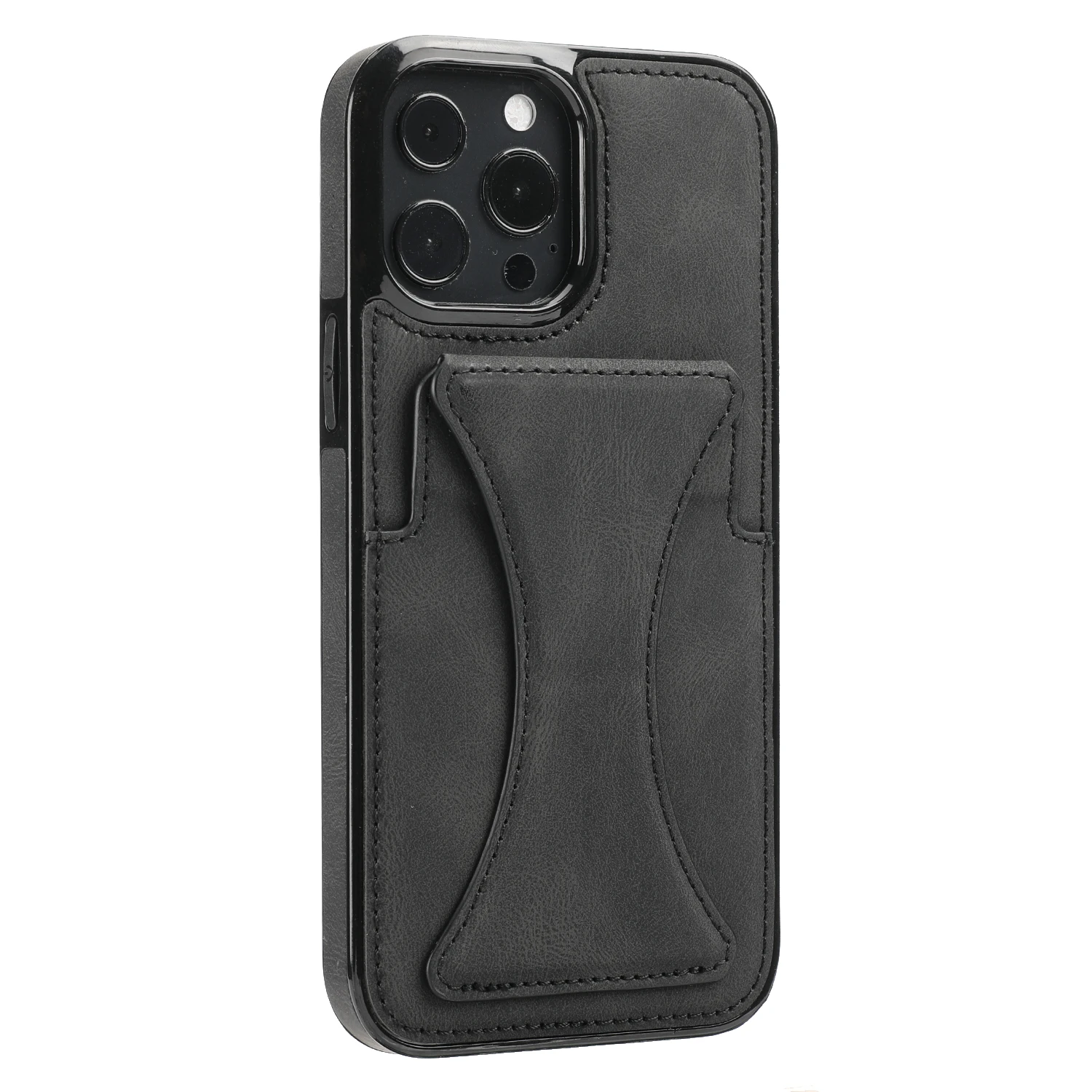 Color: black, Material: aluminum - For iPhone 16 Pro Max Plus Case 2024 With Magnetic Leather Kickstand Card Slot Wallet Back Cover Protection Shockproof Coque