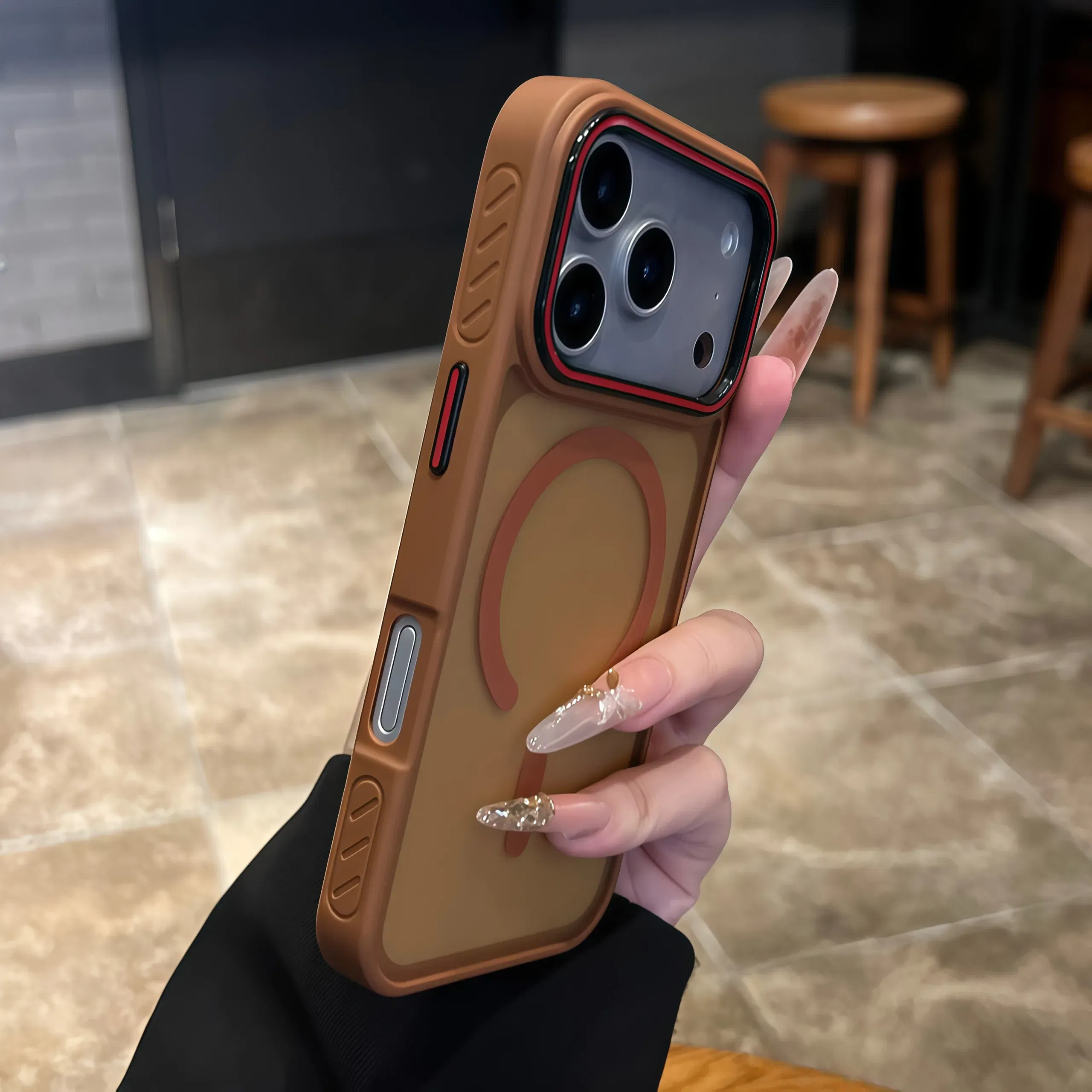 Color: Gold, Compatibility by Model: iPhone 15 Pro - Wireless Charging Matte Magnetic Case for iPhone 17 16 ProMax 15 14 Plus 13 12 11 17 Air Anti Fall Bumper Translucent TPU Cover