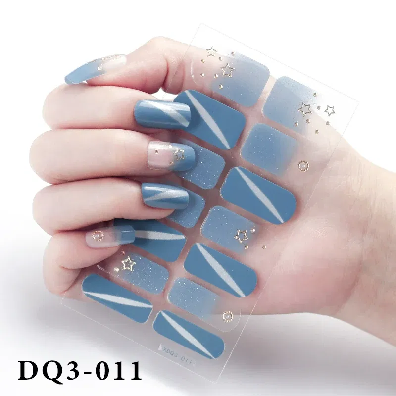 Color: Blue - Purpel Nail Stickers Full Cover Nail Polish Stickers for Women Full Beauty Manicure Decals High Quality Stickers for Nails Art
