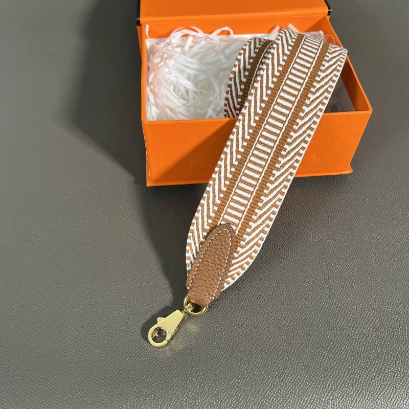 Color: Yellow, Size: 1/2" - Herbag Evelyn Replacement Shoulder Strap Gold Togo Cowhide Woven Canvas 5cm Wide Hand-Sewn