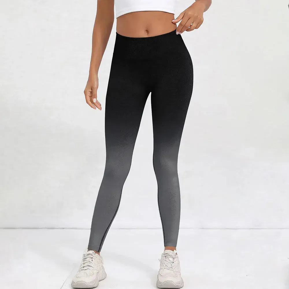 Color: GRAY, Size: XL - Tie Dye Seamless Leggings for Women High Waist Yoga Pants, Scrunch Butt Lifting Elastic Tights