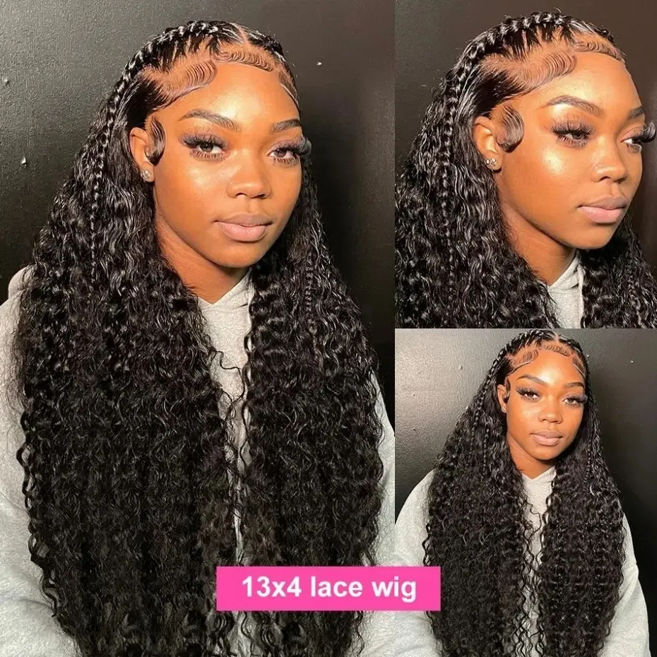 Color: Natural Color, Ships From: CHINA, Stretched Length: 28inches, Density: 150% - 13x4 13x6 Deep Wave HD Lace Front Wigs for Women Pre Plucked Brazilian 4x4 Lace Closure Human Hair Wig Curly Lace Frontal Wigs