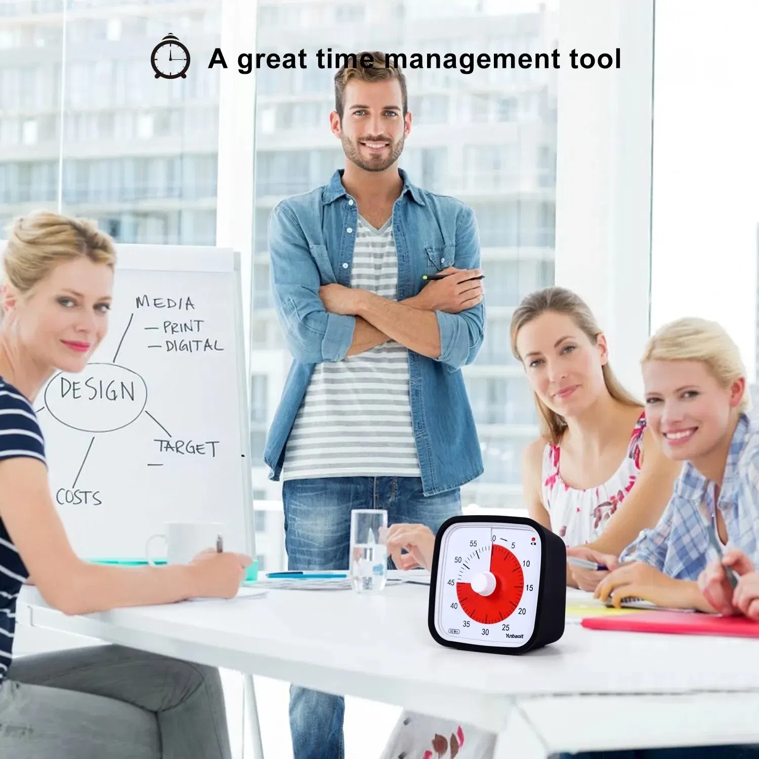 Color: Blue - Yunbaoit VT01 Upgraded 60 Minute Visual Timer with Protective Case Silent Countdown Timer for Kids