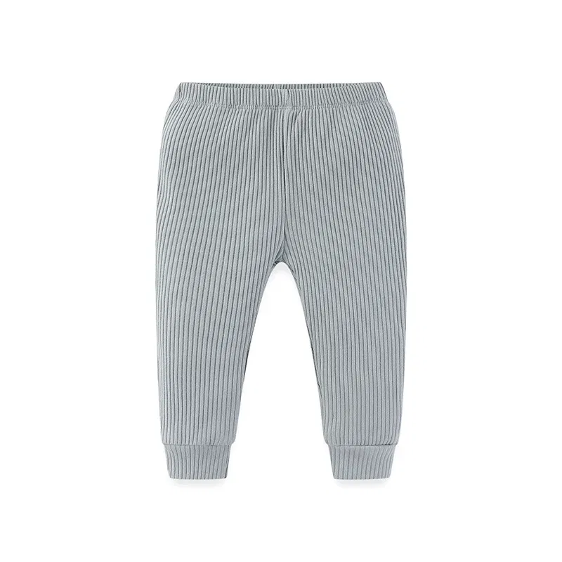 Color: GRAY, Kid Size: 12M - Kiddiezoom 1 Pcs/Lot Fashion Unisex Solid Baby Boy Girl Pants 0-24Months Cotton Ribbed Soft Newborn Leggings