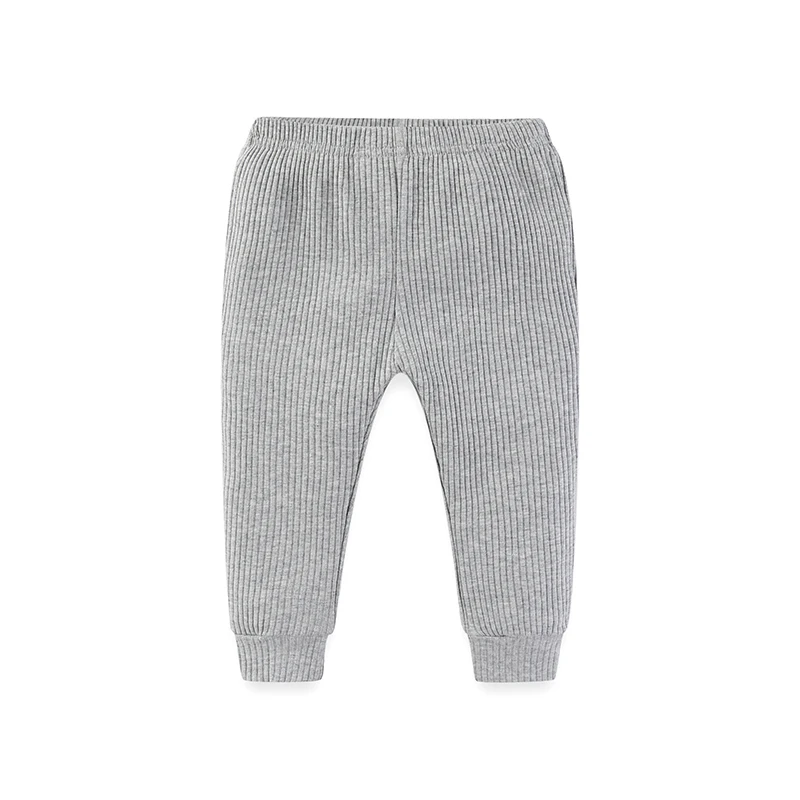 Color: GRAY, Kid Size: 12M - Kiddiezoom 1 Pcs/Lot Fashion Unisex Solid Baby Boy Girl Pants 0-24Months Cotton Ribbed Soft Newborn Leggings