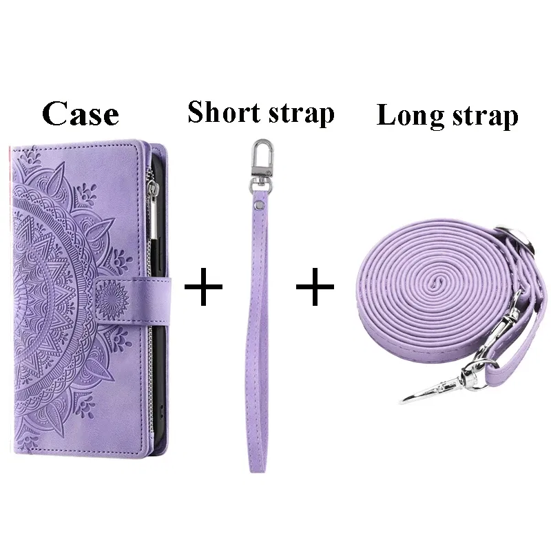 Color: MAROON, Material: PE - S 23 S24 Ultra 5G Leather Case for Samsung Galaxy S23 Ultra Flip Cover Zipper CrossBody Book Funda S 24 Plus S23 FE Wallet Etui