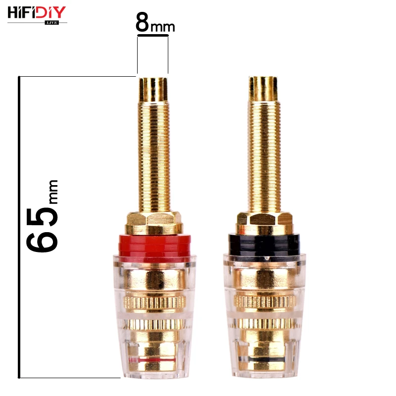 Color: WHITE, Bundle: Bundle 2 - HIFIDIY LIVE 2pcs speaker DIY terminal connector binding post HIFI amplifier Pure cupper Gold-plated Banana socket junction Box