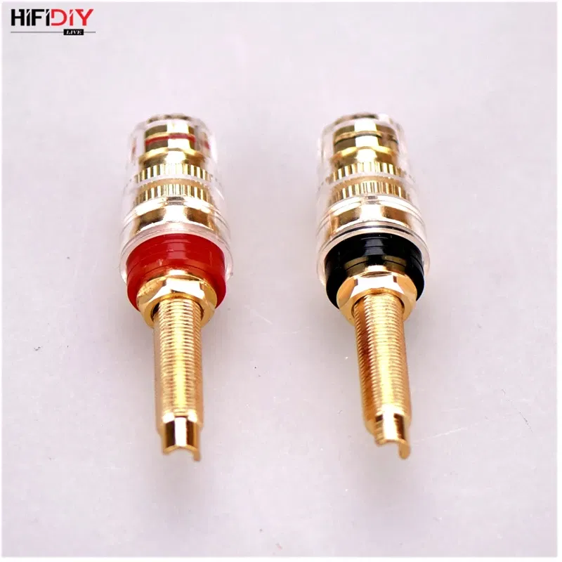 Color: WHITE, Bundle: Bundle 2 - HIFIDIY LIVE 2pcs speaker DIY terminal connector binding post HIFI amplifier Pure cupper Gold-plated Banana socket junction Box