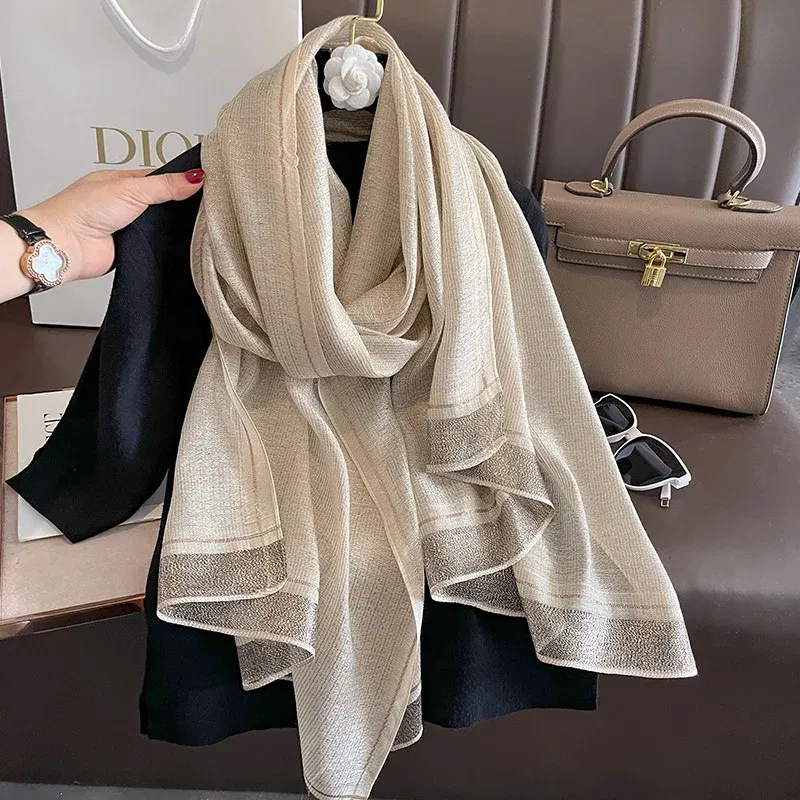 Color: black, Size: One Size - 2023 New Women Scarf Winter Warm Solid Silk Wool Shawls Lady Wraps Bufanda Floral Pashmina Luxury Embroidery Warn Scarves