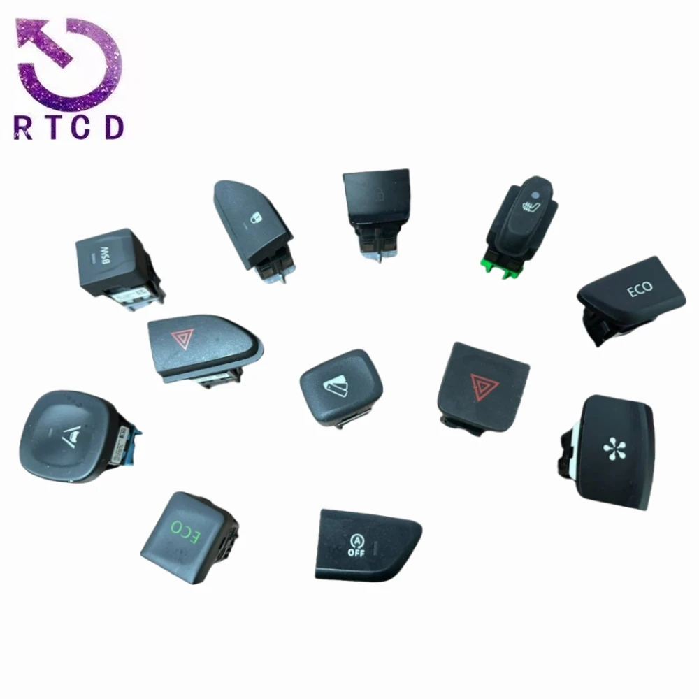 Color: Light  Blue, Ships From: CHINA - ECO start stop emergency light switch anti slip lock seat adjustment switch air conditioning switch ACC FOR Renault