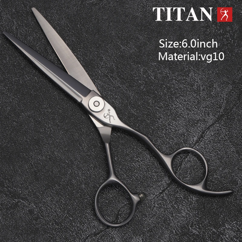 Color: Black - TITAN professional 6 inch hair cut scissors cutting salon scissor barber thinning shears hairdressing scissors