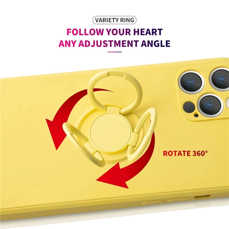 Color: Beige, Compatible-Phone Models: For iPhone 13, Ships From: CN - With Ring Holder Shockproof Case For IPhone 16 15 14 13 12 11 Pro Max Silicone TPU Soft Back Cover