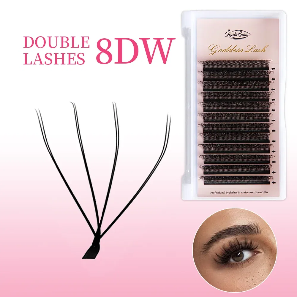 Color: Rose Red, Curl: D, Thickness: 0.07mm, Length: 15mm, Ships From: CHINA - Goddess 3D/4D/5D/6D/7D/8D W Shape lashes 4D Premade Fan Lash Extensions 0.07 C/D Curl Natural Soft High Quality Idividual Lashes