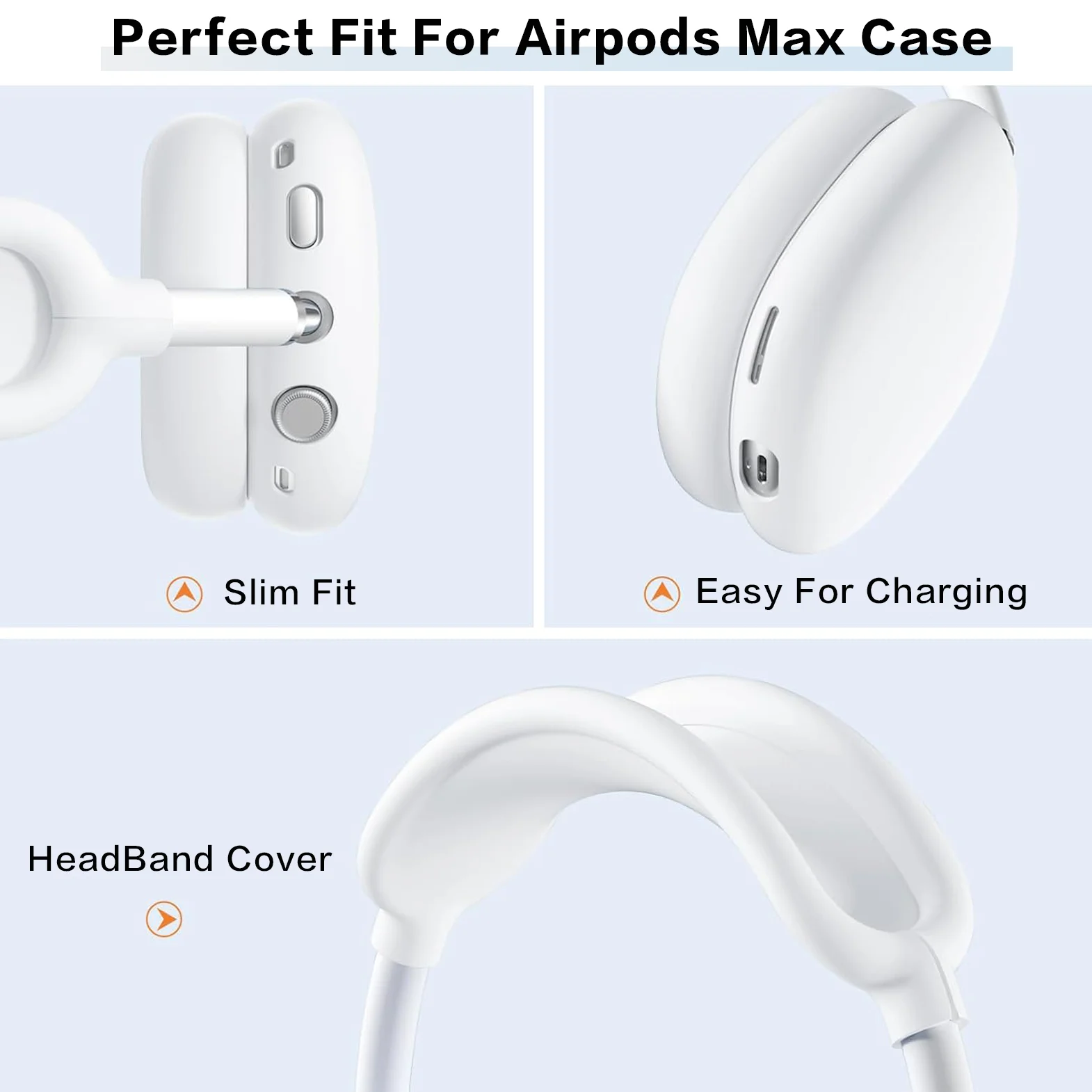 Color: Pink - Silicone Case Cover for AirPods Max (2024/2020)Accessories Soft Silicone Skin Protector ,Anti-Scratch Ear Pad Case Cover