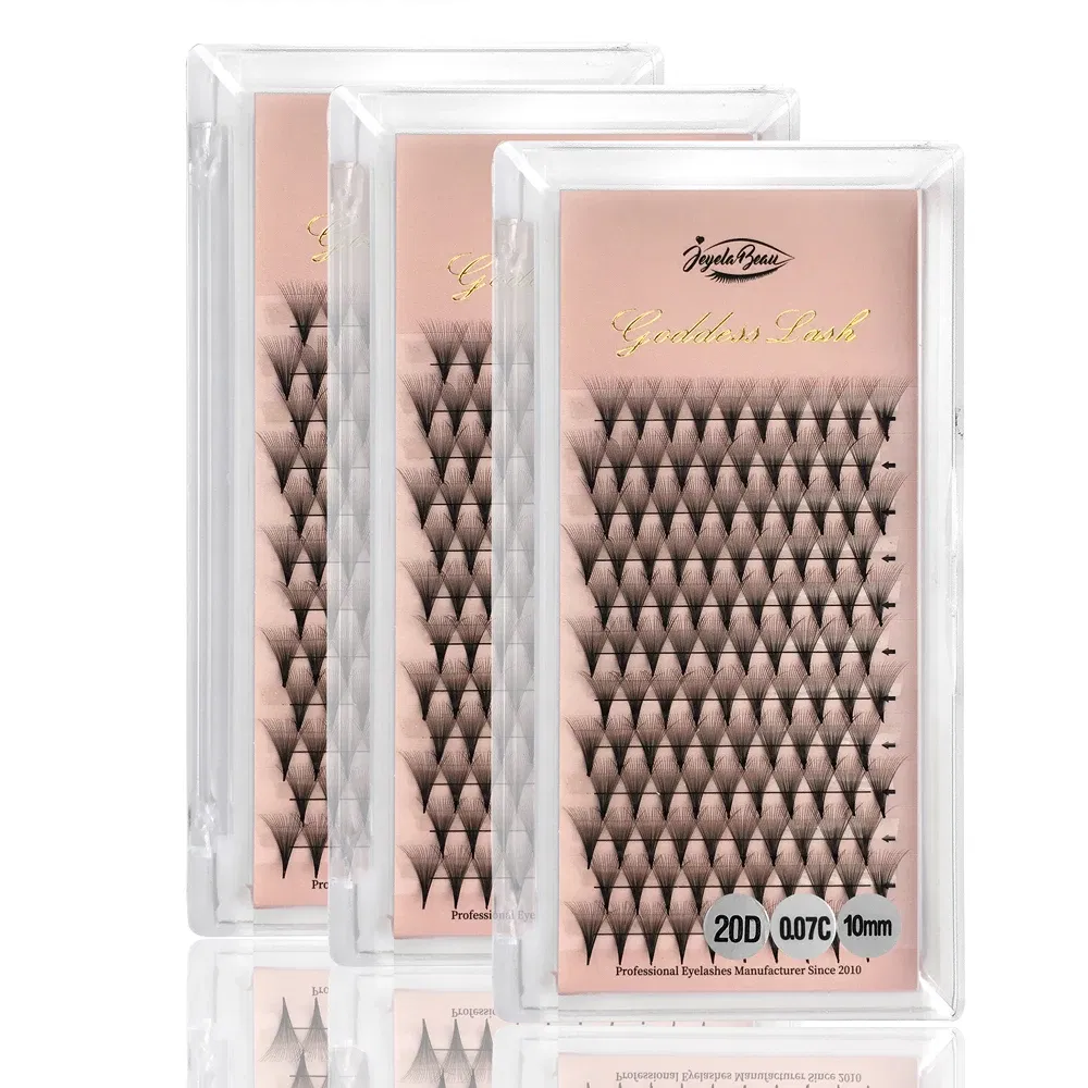 Color: Rose Red, Curl: D, Thickness: 0.07mm, Length: 11mm, Ships From: CHINA - Goddess 12D/14D/16D/20D Premade Fan Eyelash Extensions Natural Soft Russian Volume Lashes Faux Mink Individual Lash Extensions