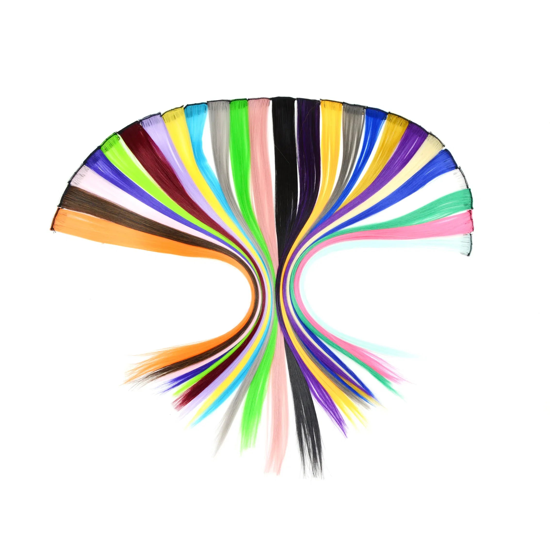 Color: #1B, Stretched Length: 22inches - 22" Long 37 Colors Synthetic Straight Hairpieces Hair Extensions Anti-flaming Clip In One Piece Synthetic Hair Extension