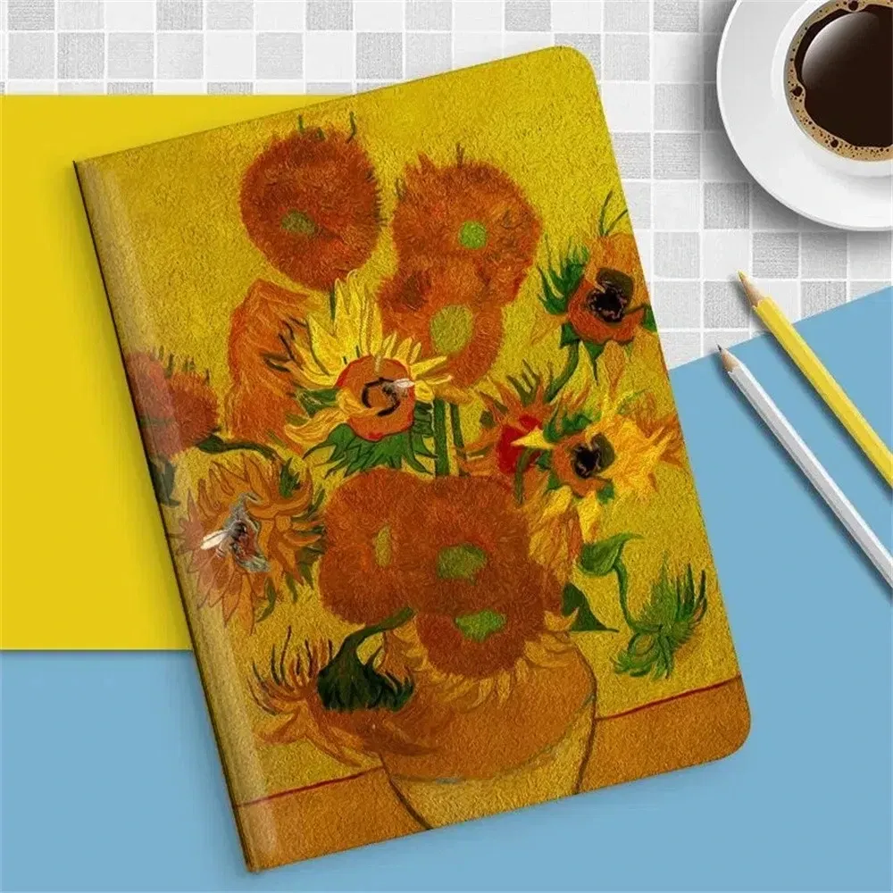 Color: Green, Size: 12.4 - Case For iPAD 10 9 8 7 6 5 th Generation Pro 11 12.9 10.5 Air 5 4 3 2 Mini 6 Funda Cover Luxury Van Gogh Oil Painting Flower Art