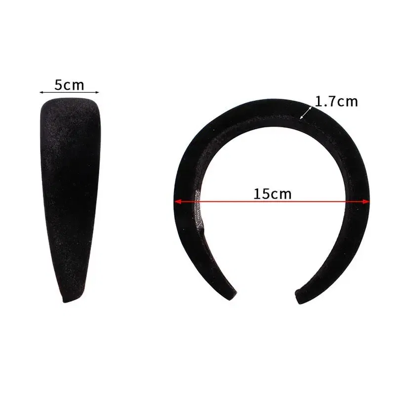 Color: army green - 2020 New Padded Headbands for Women Wide Bezel Hairbands Thick Velvet Hair Hoop Girls Sponge Non-slip Hairband Hair Accessories