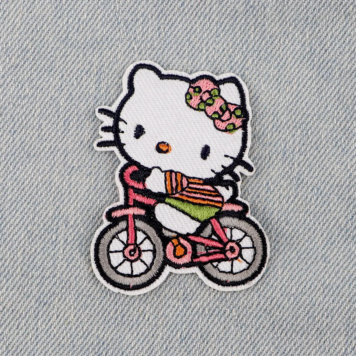 Color: Antique Copper - Anime White Dog Patches for Clothing Kawaii Embroidered Patches on Clothes Stickers DIY Ironing Appliques Jacket Jeans Stripes