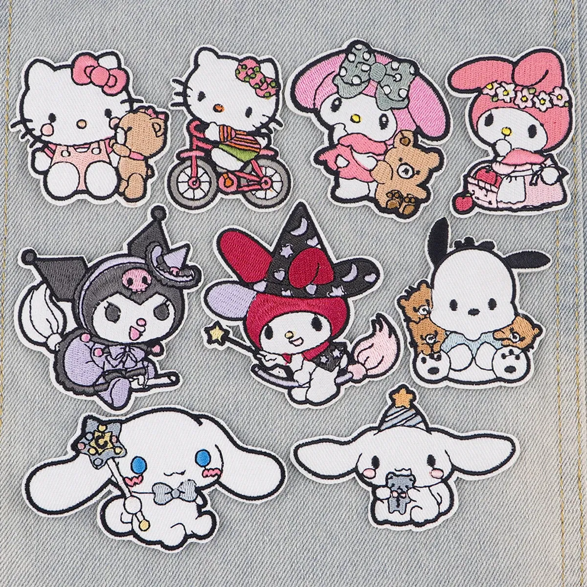 Color: Antique Copper - Anime White Dog Patches for Clothing Kawaii Embroidered Patches on Clothes Stickers DIY Ironing Appliques Jacket Jeans Stripes