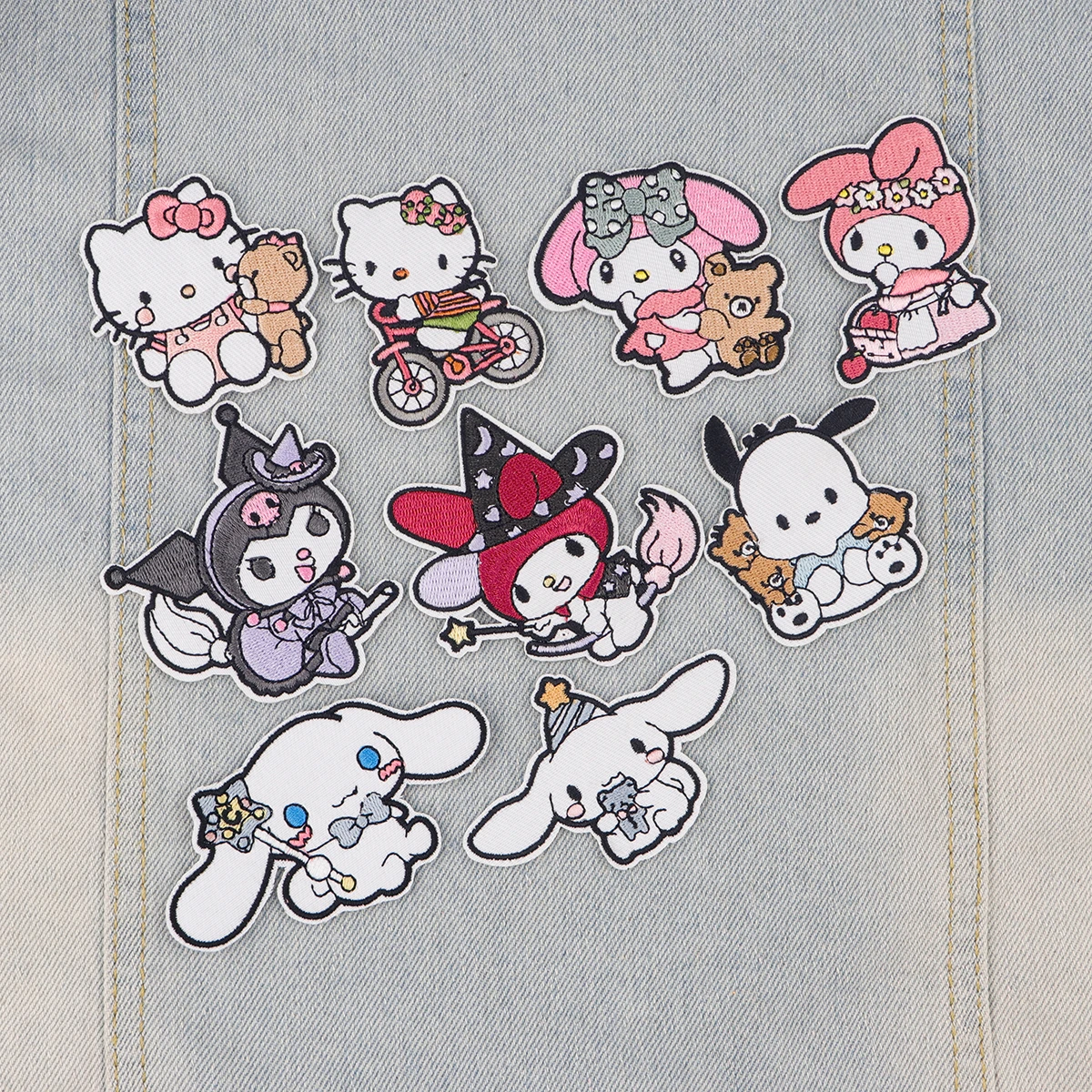 Color: Antique Copper - Anime White Dog Patches for Clothing Kawaii Embroidered Patches on Clothes Stickers DIY Ironing Appliques Jacket Jeans Stripes