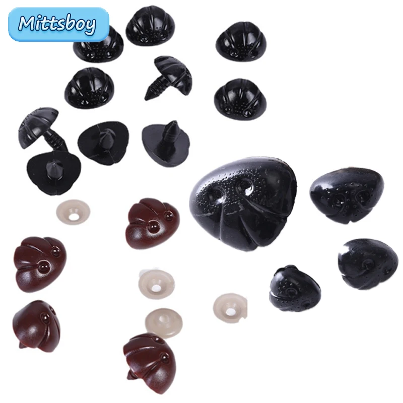Color: Brown, Size: L - DIY 10Pcs 5/12/20MM Dog Nose Smooth Accessory Plug in Animal Plastic Personalized Nose Crochet Toy Doll Making Supply Plush Doll