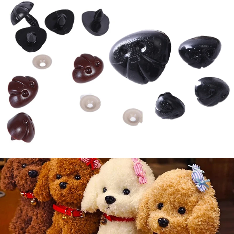 Color: Brown, Size: L - DIY 10Pcs 5/12/20MM Dog Nose Smooth Accessory Plug in Animal Plastic Personalized Nose Crochet Toy Doll Making Supply Plush Doll