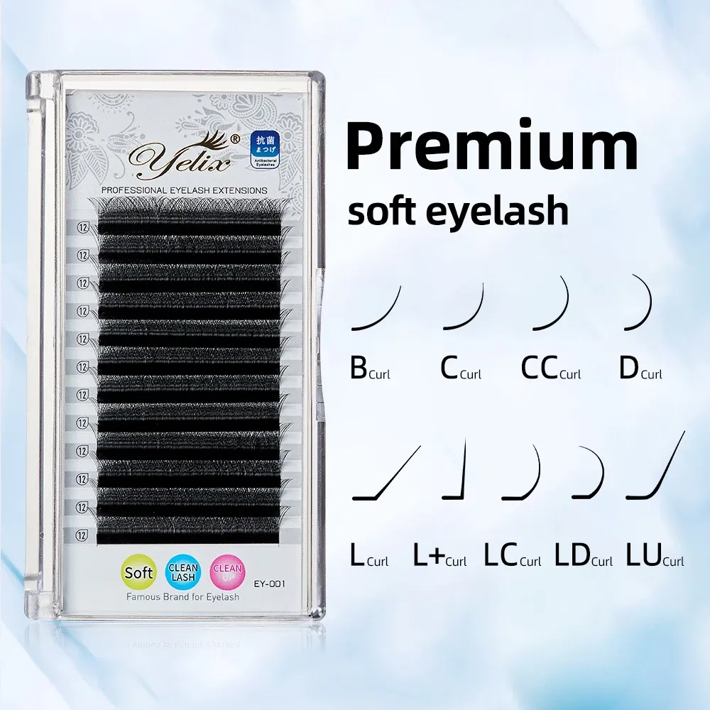 Color: Brushed Chrome, Curl: CC, Thickness: 0.07mm, Length: 9mm - Yelix Cilios 5D W Shape Eyelash Extensions 4D/6D Premade Volume Fans Natural Soft Automatic Flowering Lash Makeup Supplies