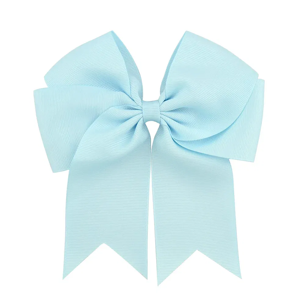 Color: light green - 6 Inches Colorful Elegant Hair Bows With Clip Kids Girls Grosgrain Ribbon Hair Clip Hairgrips Headwear Baby Hair Accessories
