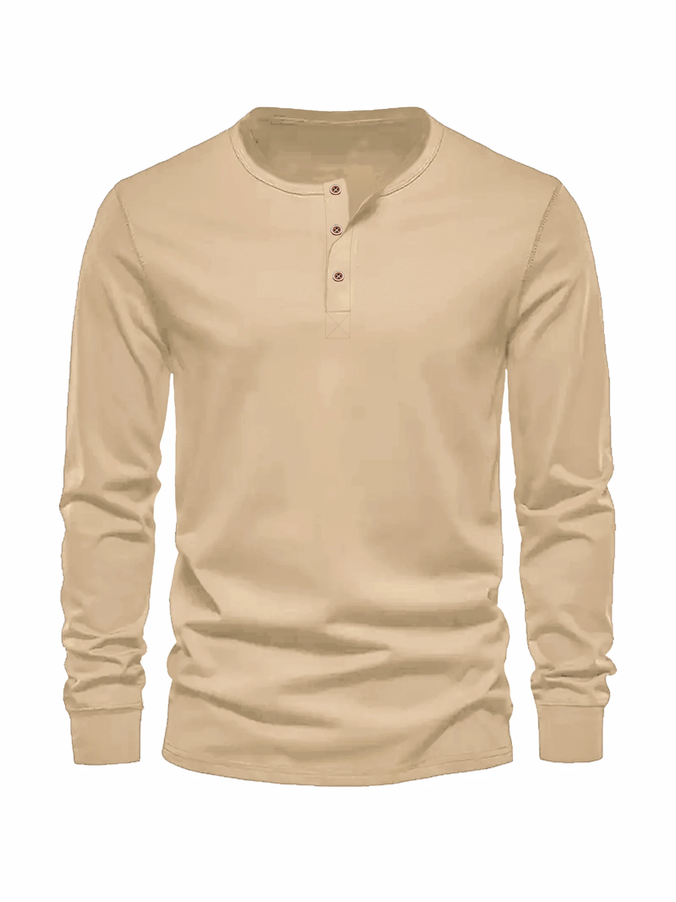 Color: Navy Blue, Size: S - Men's Long Sleeved Henley Neck T-shirt Slim Fit Bottoming Shirt Fitness Tops Tees Button Neck Casual Cozy Tshirt