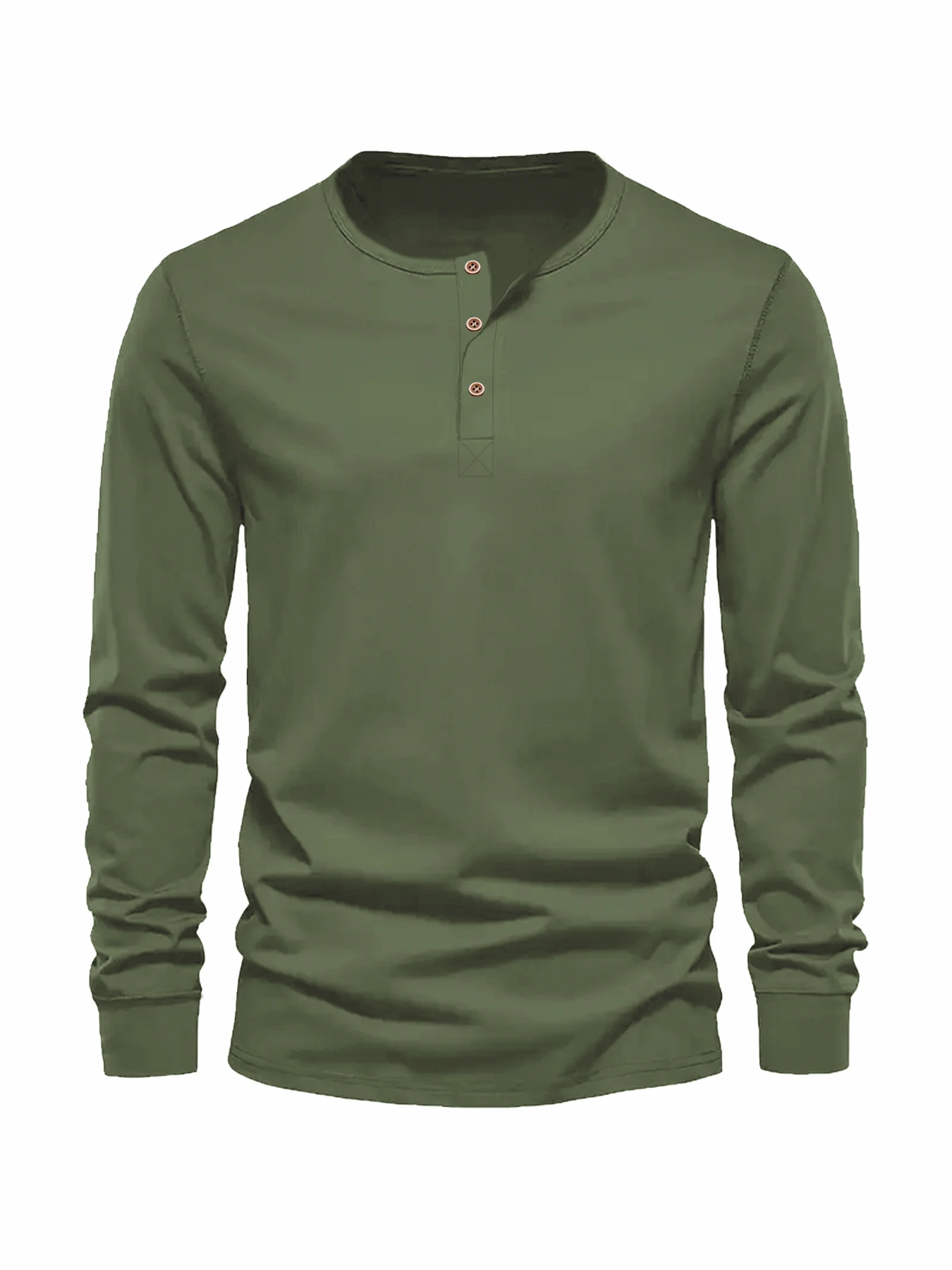 Color: Navy Blue, Size: S - Men's Long Sleeved Henley Neck T-shirt Slim Fit Bottoming Shirt Fitness Tops Tees Button Neck Casual Cozy Tshirt