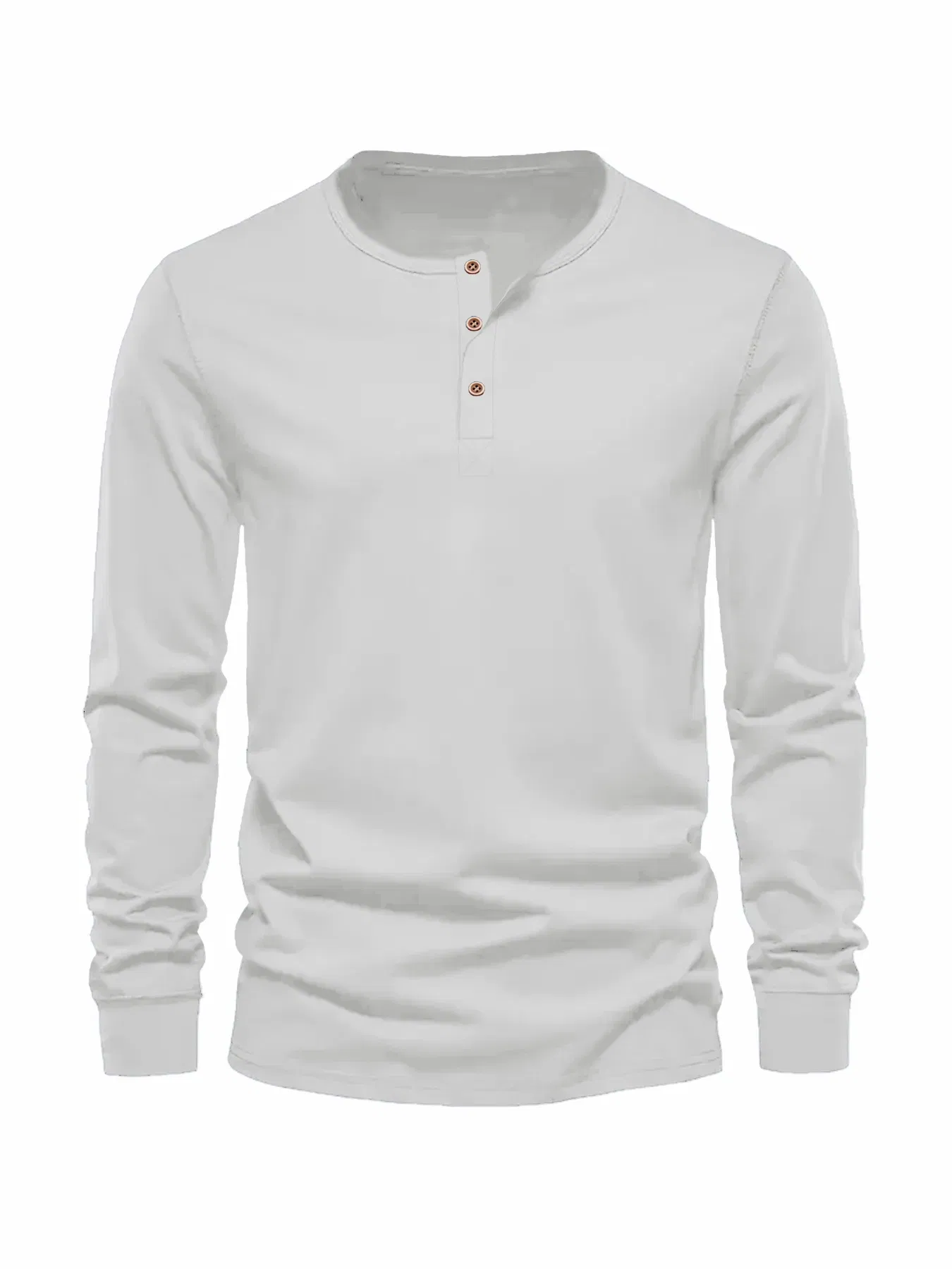 Color: Navy Blue, Size: S - Men's Long Sleeved Henley Neck T-shirt Slim Fit Bottoming Shirt Fitness Tops Tees Button Neck Casual Cozy Tshirt