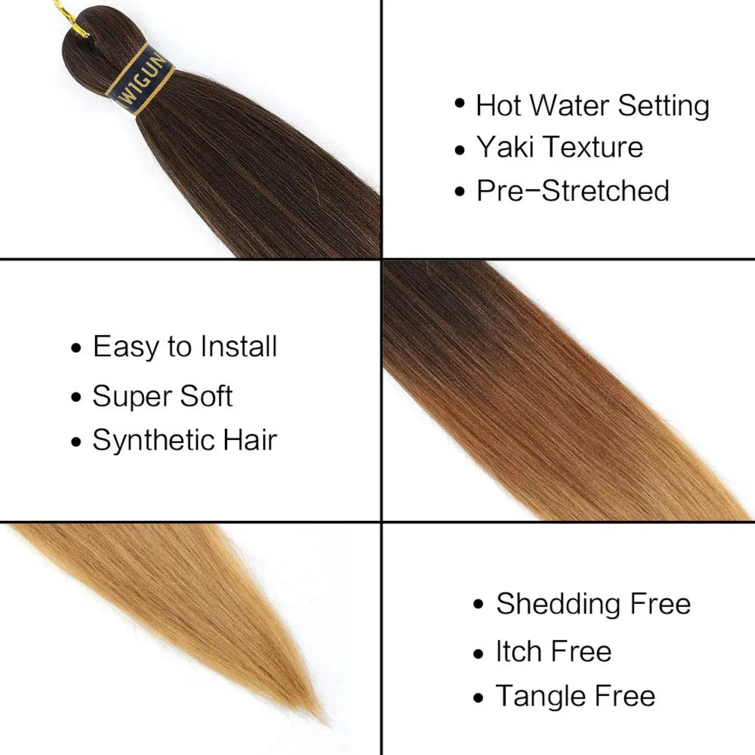 Color: NC/4HL, Stretched Length: 26inches, Bulk Buy: 1Pcs/Lot - Kanekalon 26inch Hot Water Set Pre Stretched Jumbo Braiding Hair Box Twist Braids Synthetic Hair Extensions For Women Soft Yaki