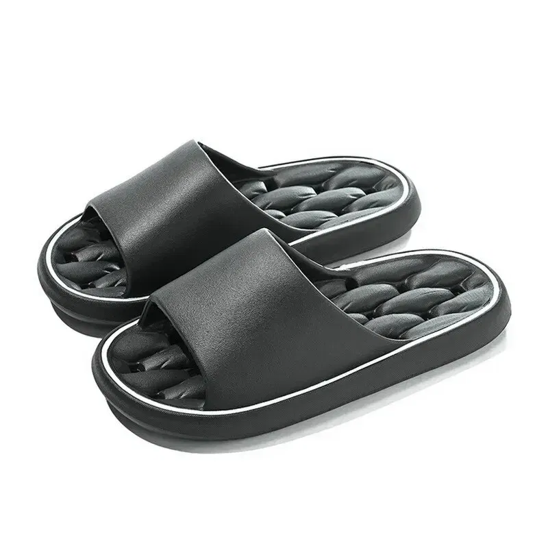 Color: black, Shoe Size: 40 - Bathroom House Slippers Leaking Quick-Drying Shower Slipper Light Weight Waterleaky Beach Flip Flops Women Swimming Slides