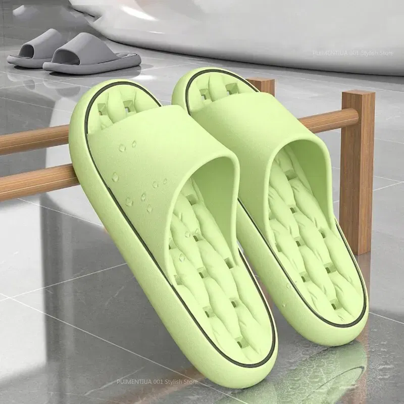 Color: black, Shoe Size: 40 - Bathroom House Slippers Leaking Quick-Drying Shower Slipper Light Weight Waterleaky Beach Flip Flops Women Swimming Slides
