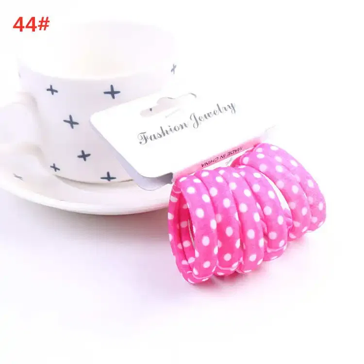 Color: Lemon yellow, Ships From: CHINA - 6PCS/Sett Cute Girls Elastic Hair Bands Scrunchies Ponytail Holder Rubber Bands Hair Ties Sweet Kids Hair Rope Hair Accessories