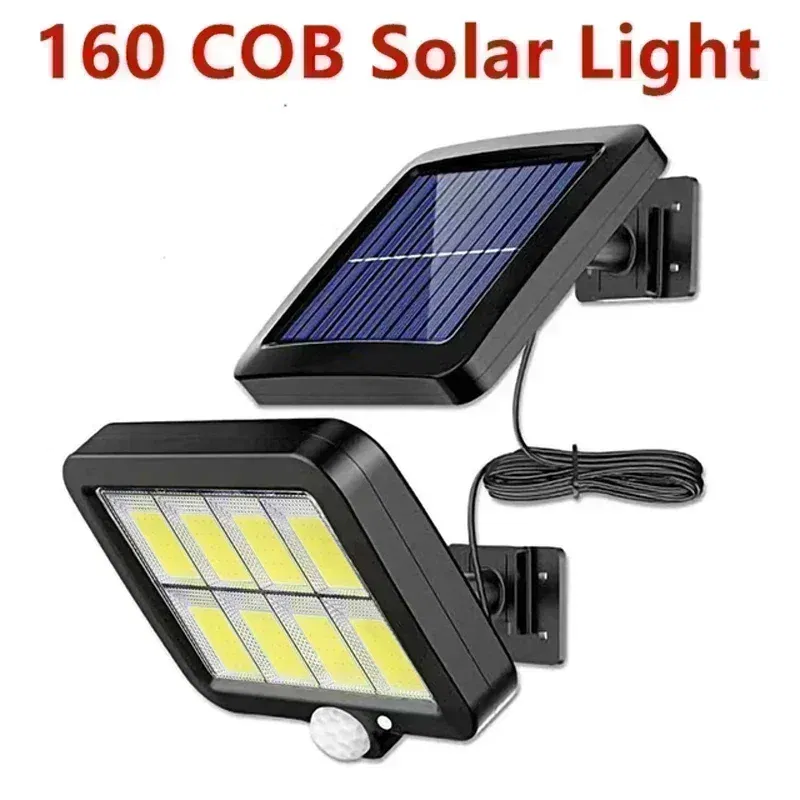 Emitting Color: Golden Yellow - COB LED Solar Light Outdoor PIR Motion Sensor Solar Waterproof Wall Emergency Street Light Garage Lighting Patio Security Lights