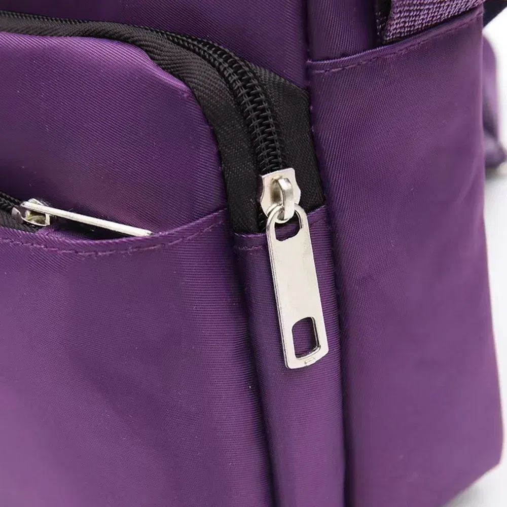 Color: Pink - Purple One Shoulder Crossbody Bag Portable Commuting Large Capacity Simplicity Storage Bag Garland Letter Series Print Pattern