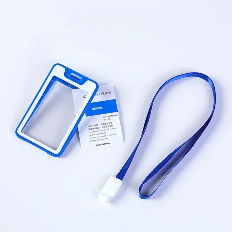 Color: Mineral Purple - Unisex Colorful Employee Id Case with Lanyard Double Side Id Credit Card Holder Access Bus Card Case Badge Holder Card Sleeve