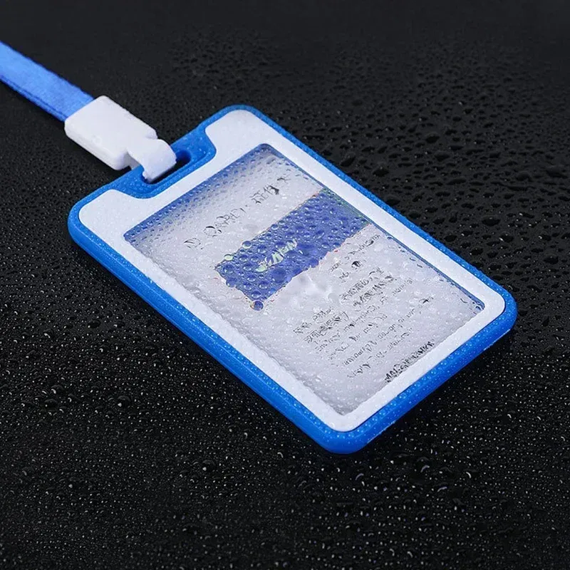 Color: Mineral Purple - Unisex Colorful Employee Id Case with Lanyard Double Side Id Credit Card Holder Access Bus Card Case Badge Holder Card Sleeve