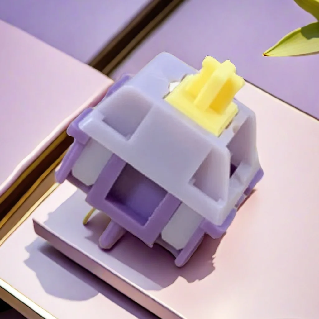 Color: Olive, Axis Body: Gray Switch - KTT Hyacinth Linear Switch Five Pins Switches MX For Mechanical Gaming Keyboards 45g Prelubed