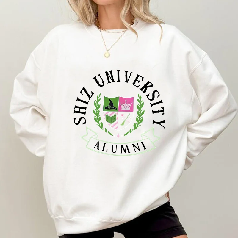 Color: GRAY, Size: XXL - Individual Wicked Alumni Sweatshirt Woman Clothing Harajuku Pullover Streetwear Autumn Long Sleeve Women's Clothing Hoodies