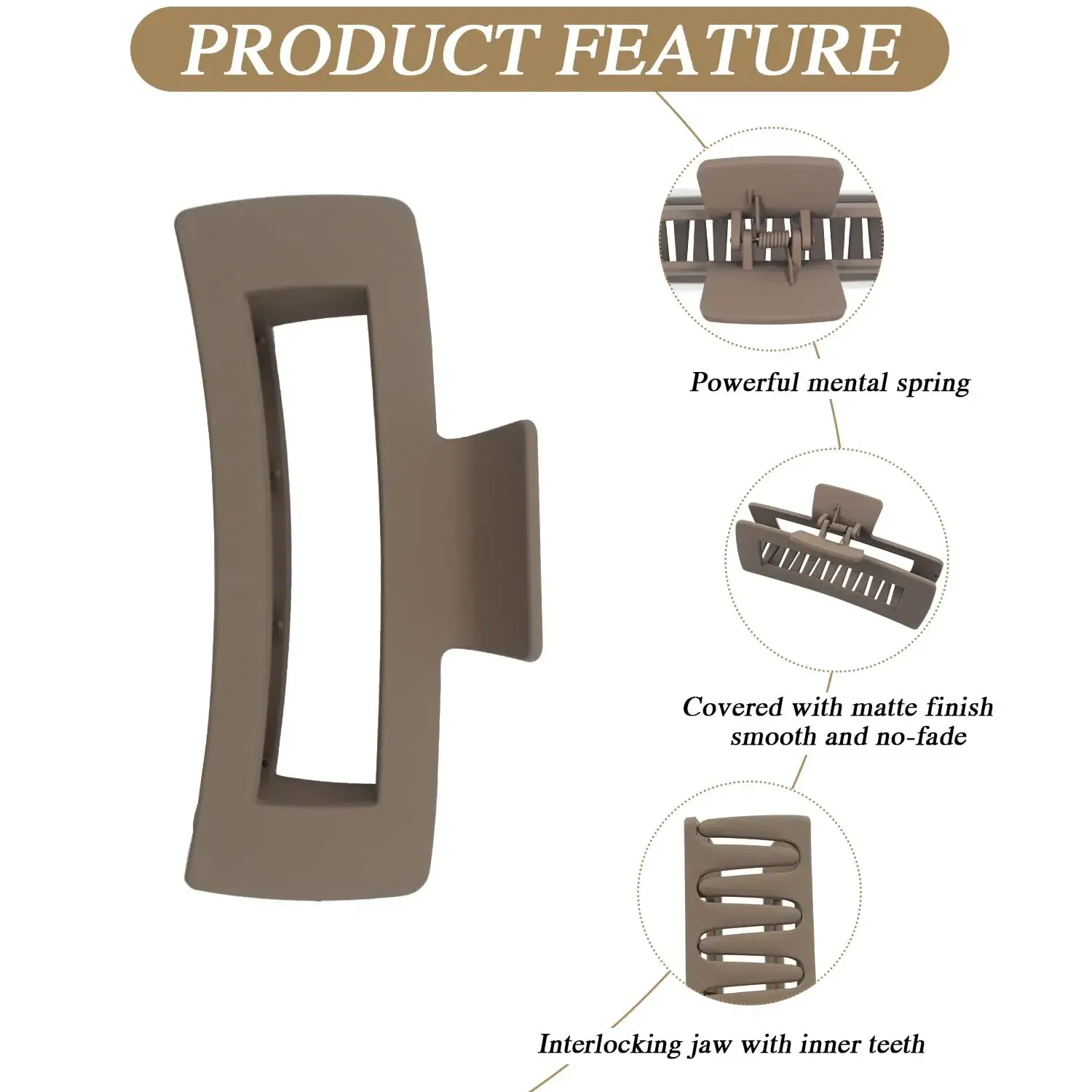 Color: black - Korean Large Claw Clips Women Plastic Claw Clips Black Matte Clip Hair Claw Non-slip Crab Hairpins Fashion Beach HairAccessories