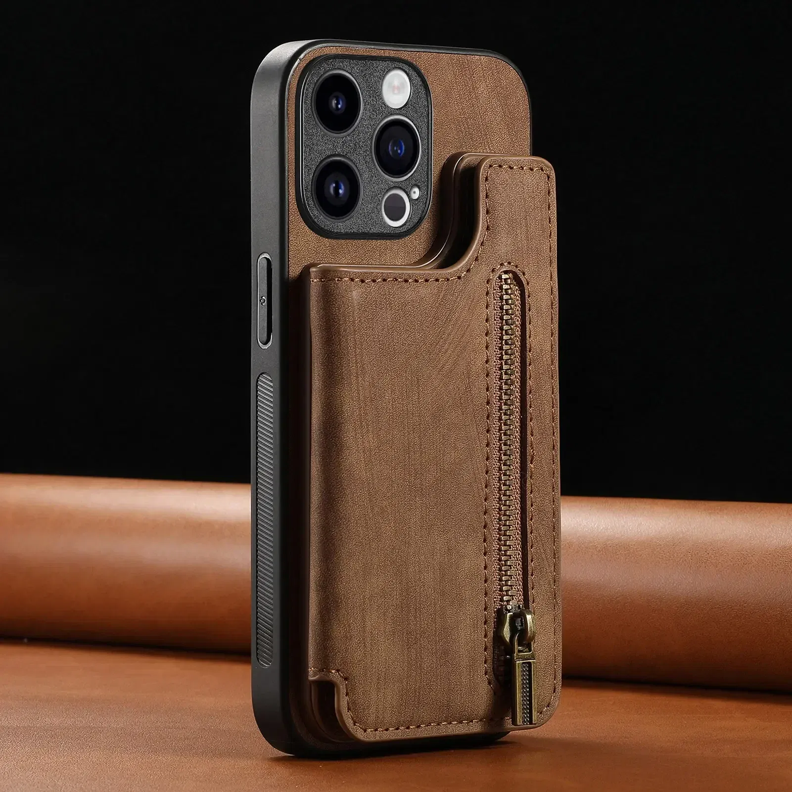 Color: Clear, Material: PVC - Leather Zipper Wallet with Card Holder Phone Case for IPhone 15 14 11 Pro Max 13 12 Mini X XR XS Max 8 7 Plus Shockproof Cover