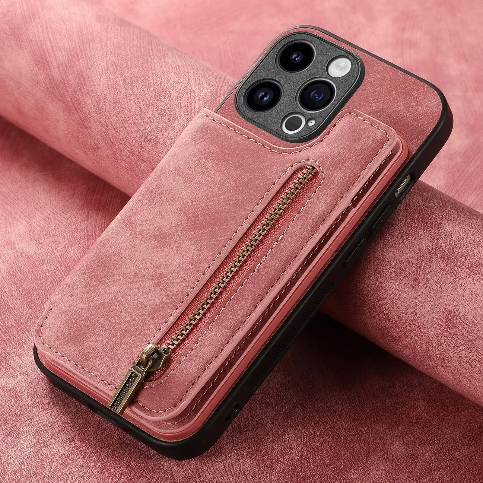 Color: Clear, Material: PVC - Leather Zipper Wallet with Card Holder Phone Case for IPhone 15 14 11 Pro Max 13 12 Mini X XR XS Max 8 7 Plus Shockproof Cover
