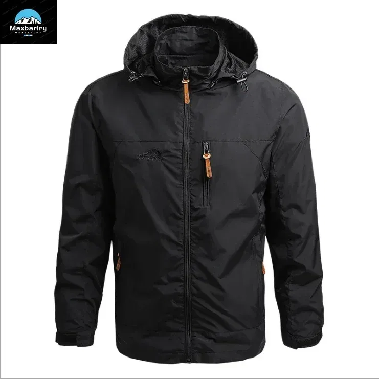 Color: black, Size: 4XL - Gorpcore Jacket Men's Military Tactical Hunting Jacket Men's Autumn Casual Waterproof Windbreaker Men's Coat Pocket Work Clothes